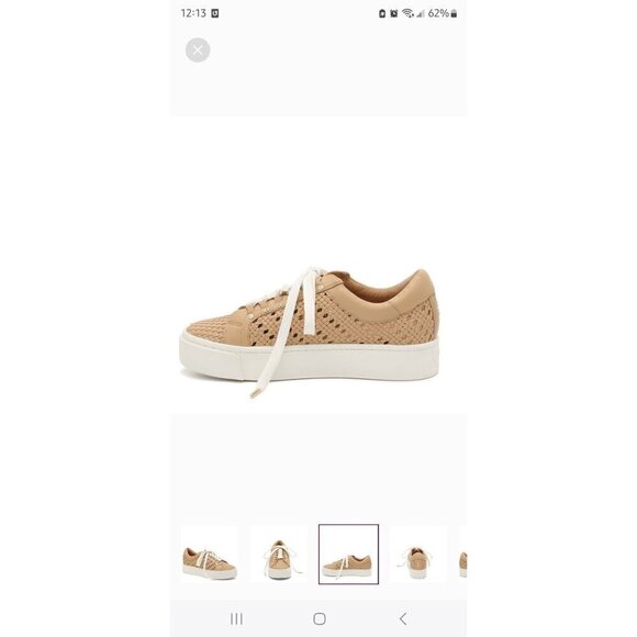 Joie Handan women's Tan Platform sneakers woven Leather size EU41 US10 - Picture 8 of 9